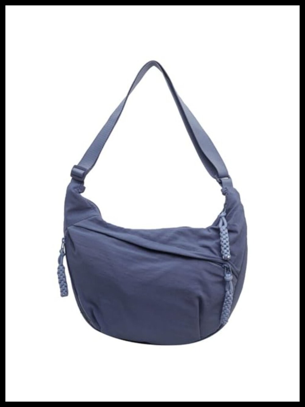 Nylon Crescent Crossbody Bag with Adjustable Strap Multi-Pocket Travel Shoulder